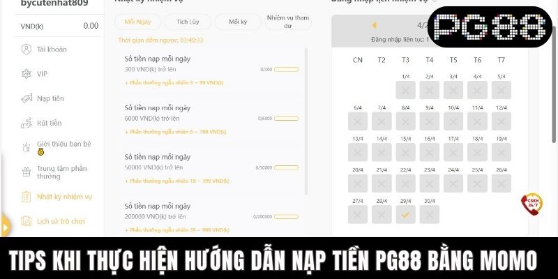 Hướng Dẫn Nạp Tiền PG88 Bằng Momo Chi Tiết Cho Dân Chơi Tips khi thực hiện hướng dẫn nạp tiền PG88 bằng Momo